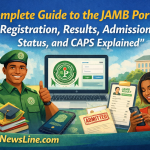 Student accessing the JAMB portal to check admission status and UTME results