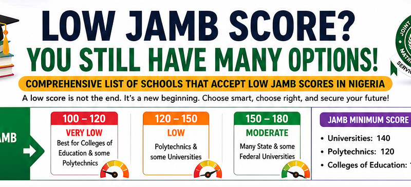 List of schools that accept low JAMB score
