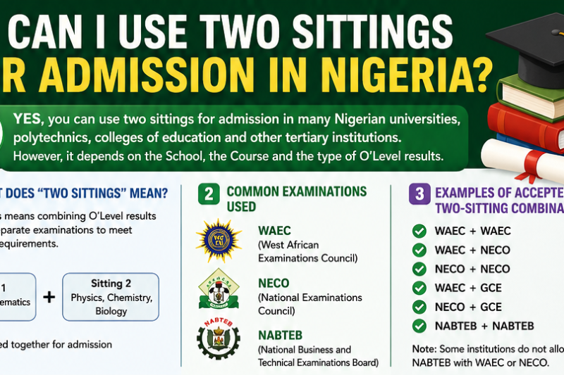 Can I Use Two Sittings for Admission in Nigeria?